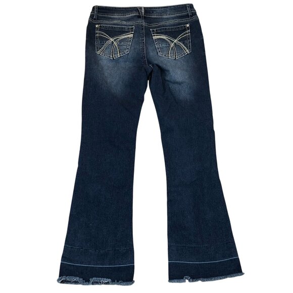 Wallflower Women's Jeans Size 13 Bootcut Blue Denim Frayed Hem Casual Retro Y2K - Picture 2 of 13